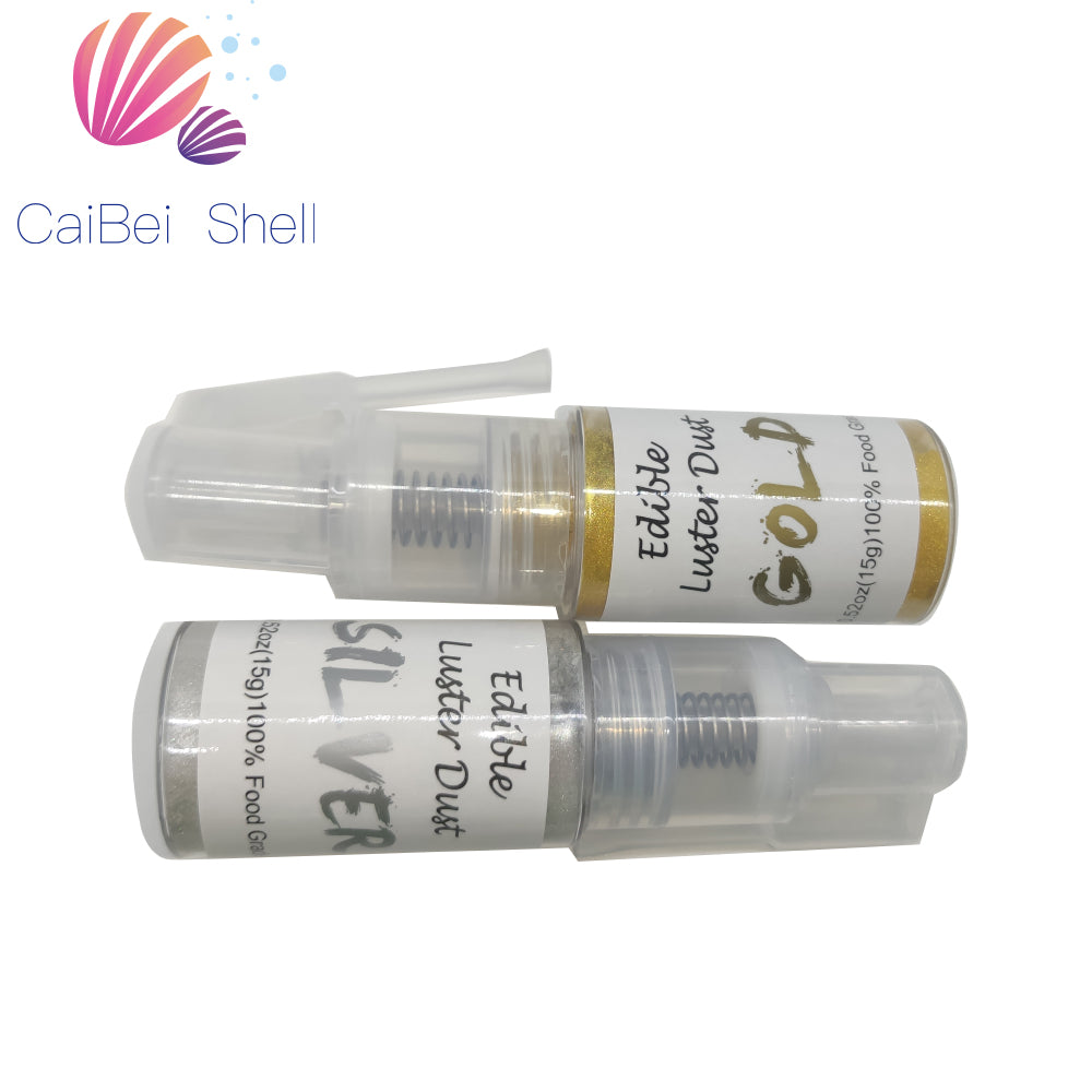 15g Gold Silver Luster Dust Glitter Powder Gold Powder Spray Bottle for decoration cake tools